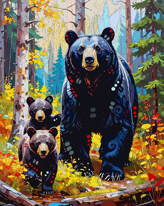 The Black Bears Stroll Again Mini Print (Ltd. Edition) (081425)