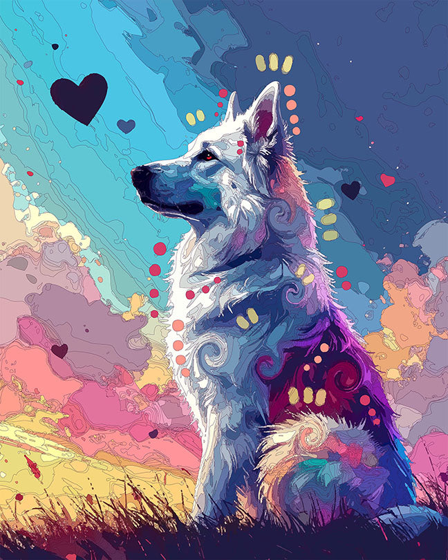 The Black Heart White Shep Mini Print (Ltd. Edition) (021826)
