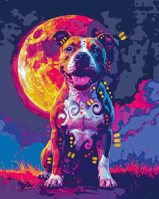The Blood Moon Eclipse Pittie Mini Print (Ltd. Edition) (030326)