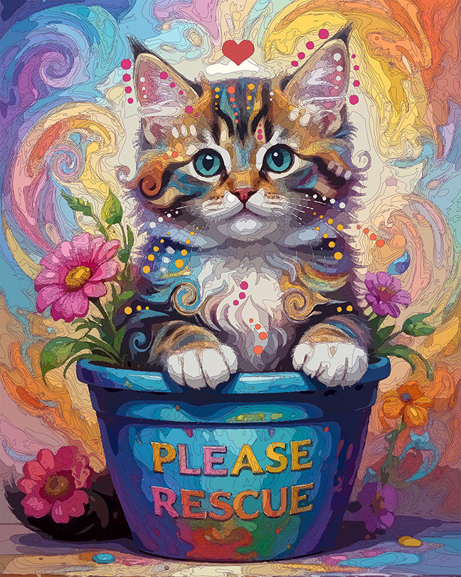 The Blooming Rescue Kitten Mini Print (Ltd. Edition) (101725)