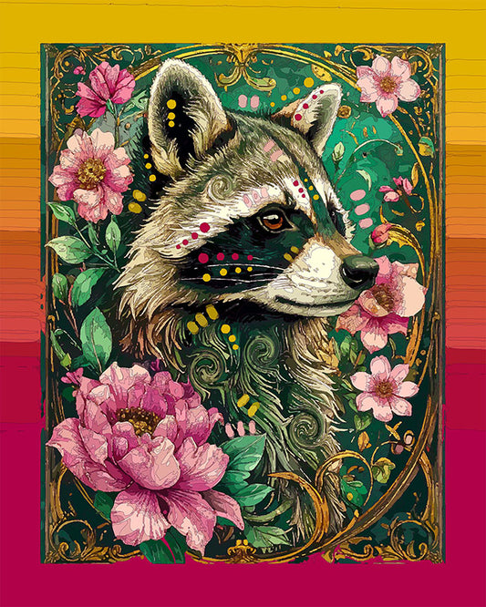 The Blossoming Raccoon Mini Print (Ltd. Edition) (050526)