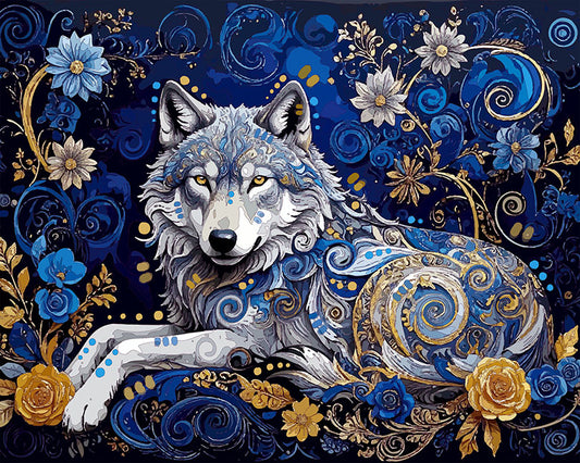 The Blue Gold Wolf Mini Print (Ltd. Edition) (111325)