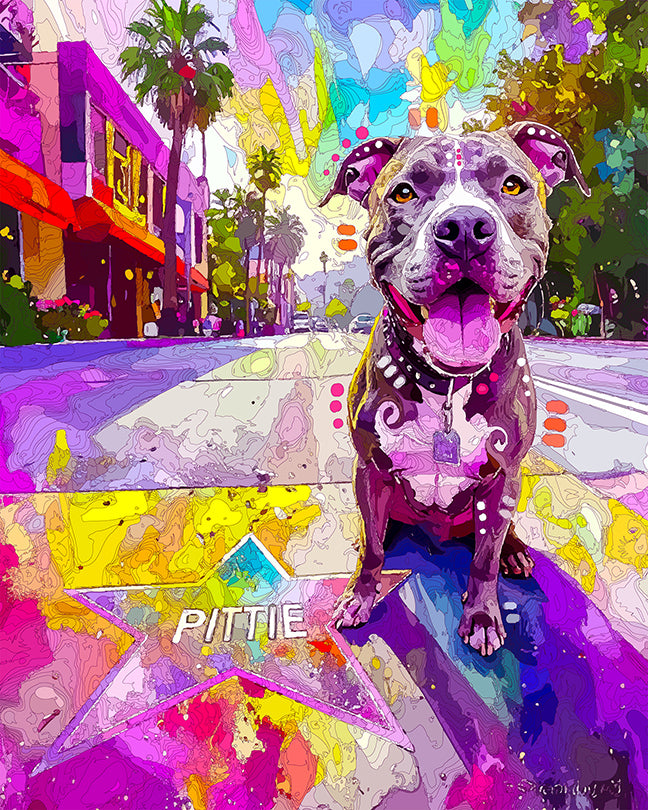 The Boulevard Pittie Star Mini Print (Ltd. Edition) (090825)