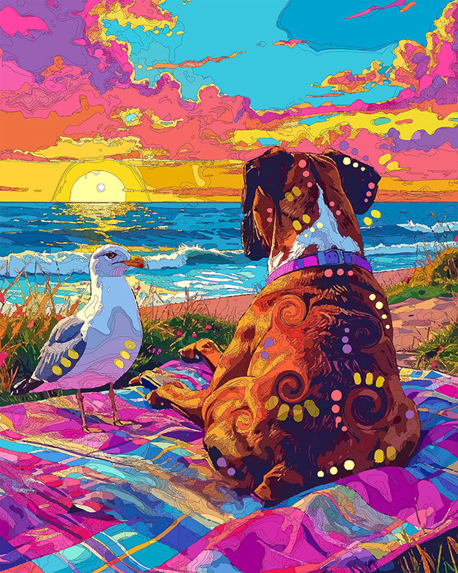 The Boxer Beach Picnic Mini Print (Ltd. Edition) (081726)