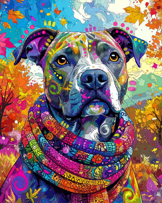 The Breezy Foliage Pittie Mini Print (Ltd. Edition) (102025)
