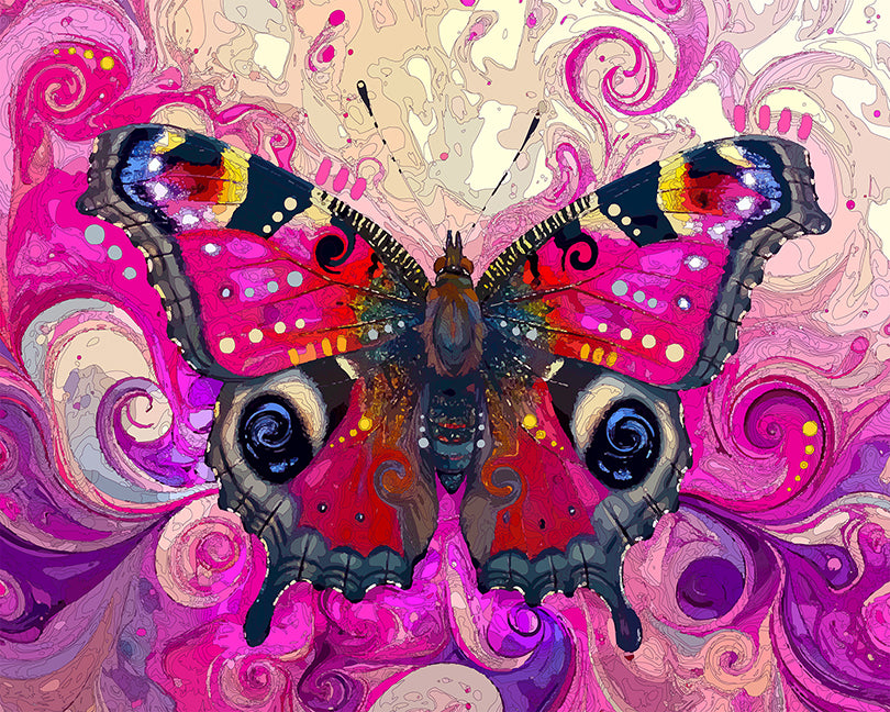 The Breezy Peacock Butterfly Mini Print (Ltd. Edition) (100725)