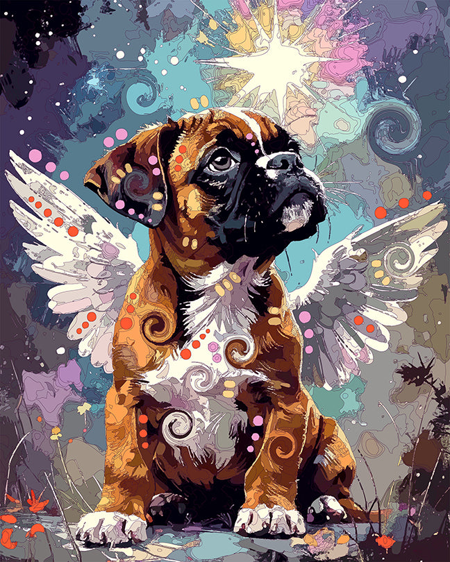 The Brightest Star Boxer Pup Angel Mini Print (Ltd. Edition) (090926)