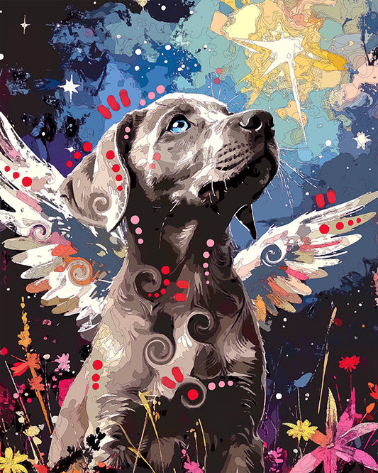 The Brightest Star Weim Pup Angel Mini Print (Ltd. Edition) (091126)