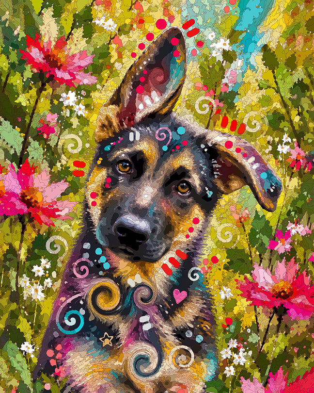 The Broke Ear Garden Pup Mini Print (Ltd. Edition) (091826)