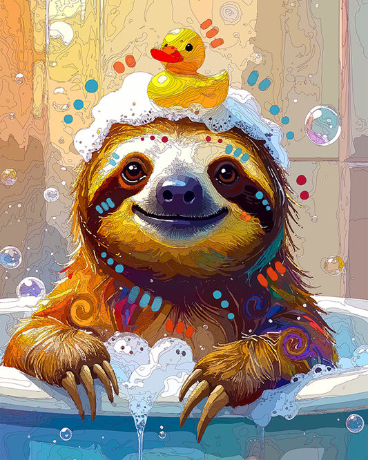 The Bubble Bath Sloth Mini Print (Ltd. Edition) (051126)