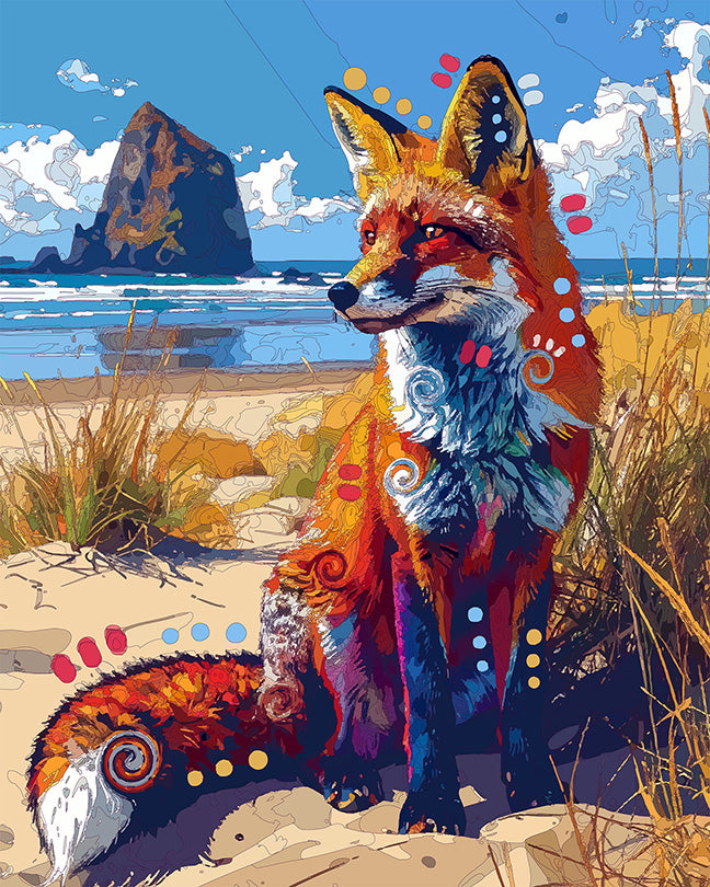 The Cannon Beach Fox Mini Print (Ltd. Edition) (082026)