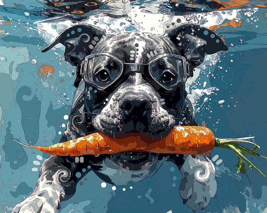 The Carrot Diver Pittie Mini Print (Ltd. Edition) (011926)