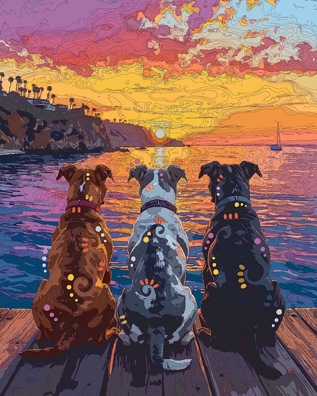The Catalina Sunset Pitties Mini Print (Ltd. Edition) (091426)