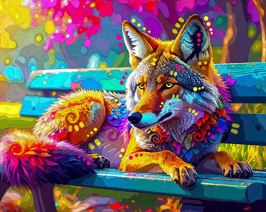 The City Park Bench Coyote Mini Print (Ltd. Edition) (072125)