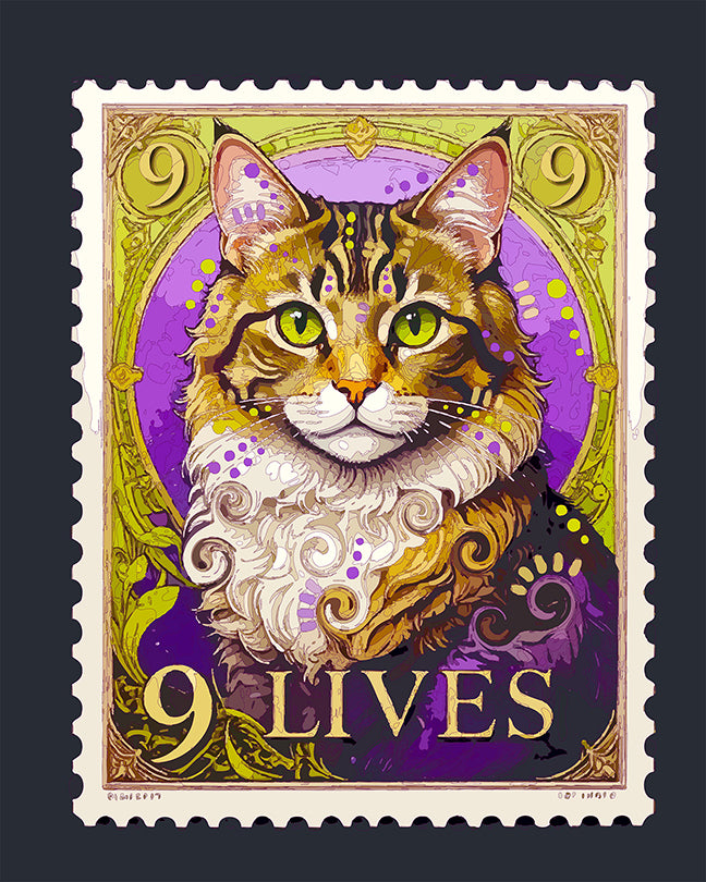 The Classic 9 Lives Stamp Mini Print (Ltd. Edition) (091925)