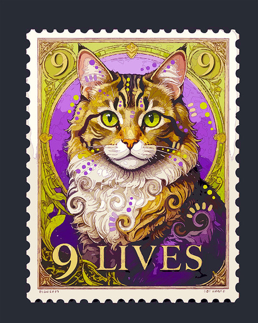 The Classic 9 Lives Stamp Mini Print (Ltd. Edition) (091925)