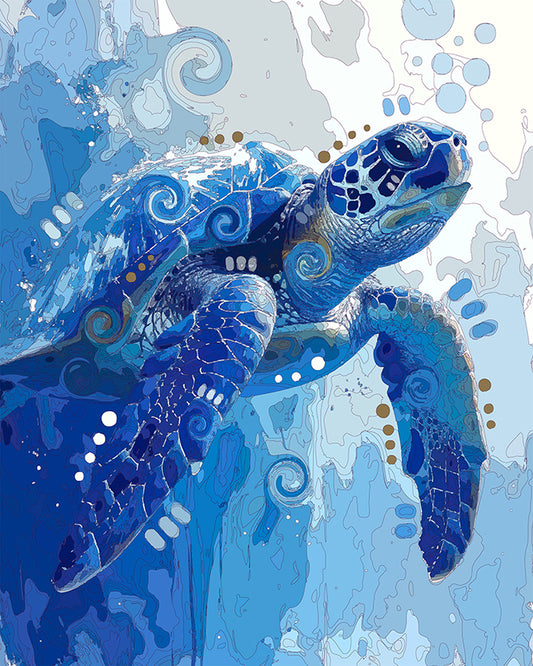 The Cobalt Sea Turtle Mini Print (Ltd. Edition) (110625)
