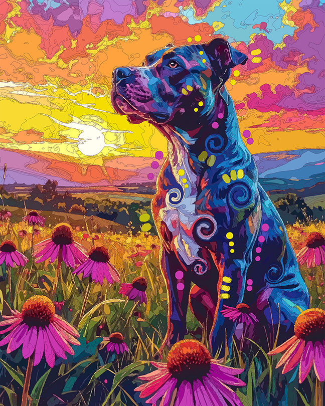 The Coneflower Morning Pittie Mini Print (Ltd. Edition) (082026)
