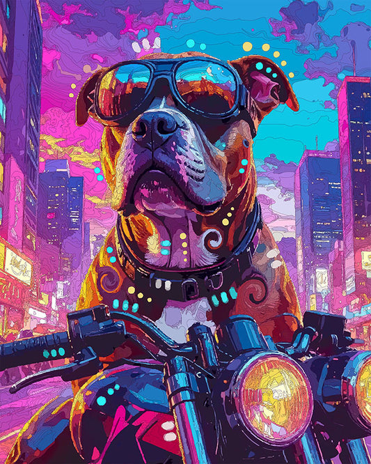 The Cool Bike Pittie Mini Print (Ltd. Edition) (040826)