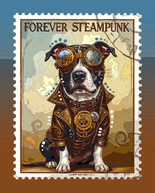 The Cool Forever Steampunk Pittie Mini Print (Ltd. Edition) (050526)