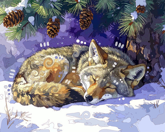 The Coyote Pine Cone Sleeper Mini Print (Ltd. Edition) (122325)