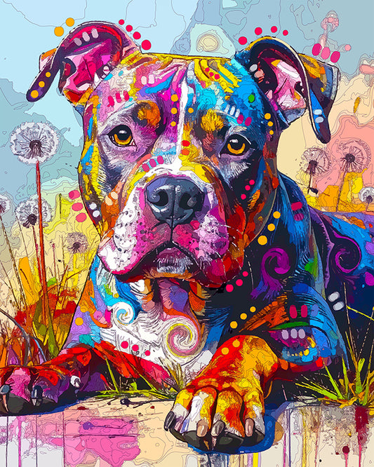 The Dandelion Clock Pittie Mini Print (Ltd. Edition) (082225)