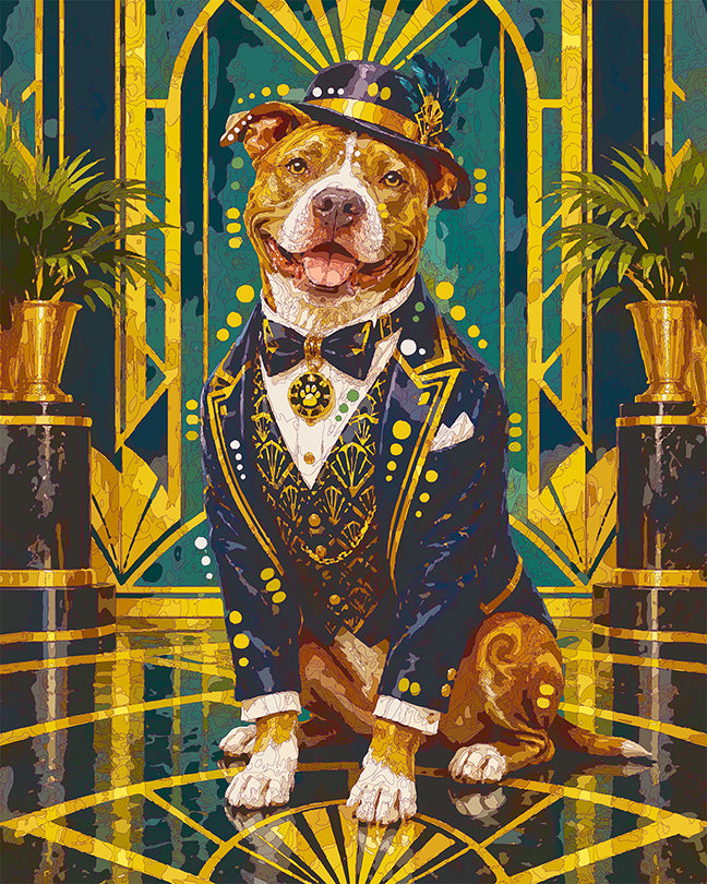 The Dapper Deco Gentlemen Pittie Mini Print (Ltd. Edition) (092226)