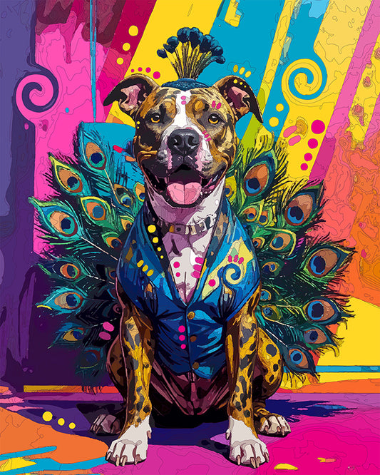 The Dapper Peacock Pittie Mini Print (Ltd. Edition) (052126)