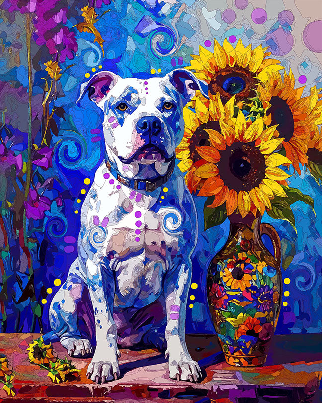 The Decorative Vase Sunflower Pittie Mini Print (Ltd. Edition) (121925)