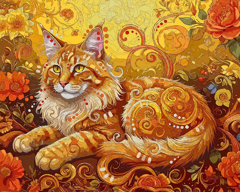 The Deep Golden Garden Cat Mini Print (Ltd. Edition) (111325)