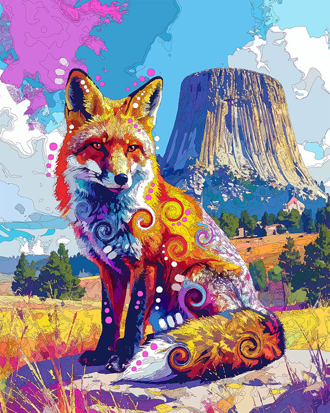 The Devils Tower Fox Mini Print (Ltd. Edition) (082126)