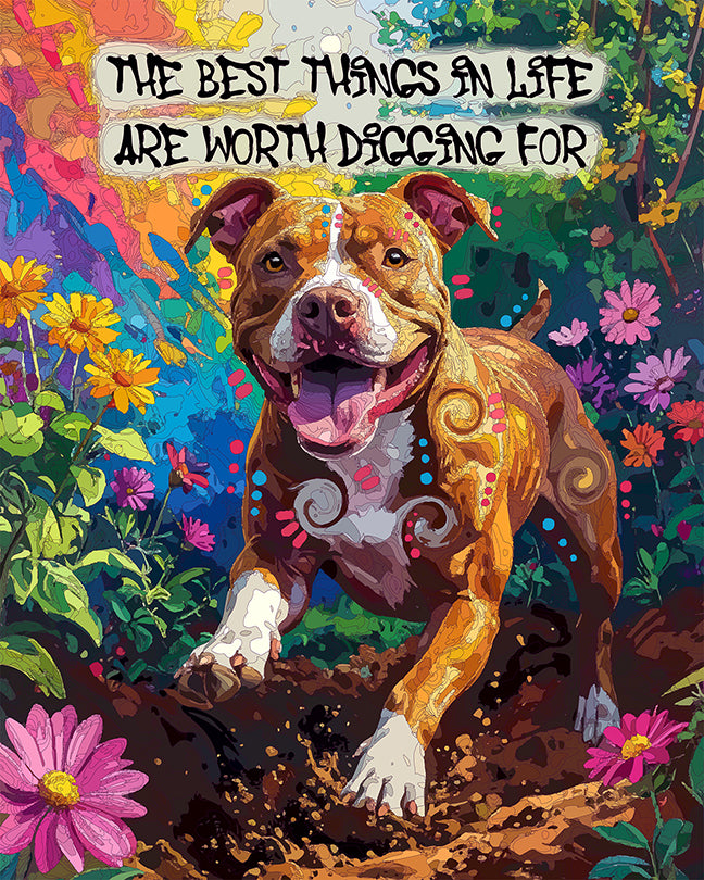 The Digging Pittie Mini Print (Ltd. Edition) (061526)