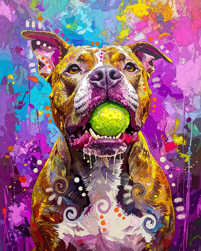The Drool Ball Pittie Mini Print (Ltd. Edition) (091725)