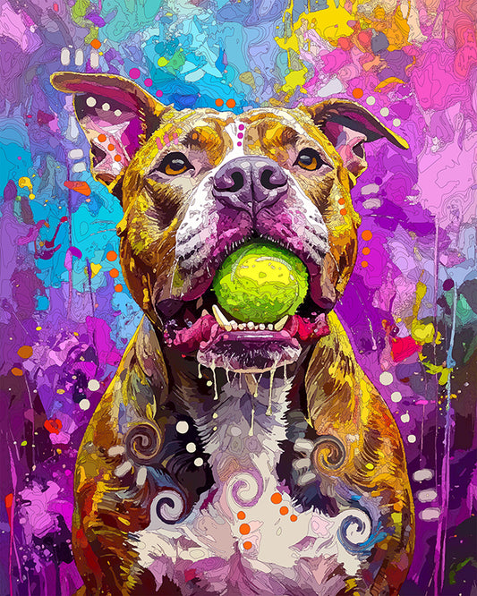The Drool Ball Pittie Mini Print (Ltd. Edition) (091725)
