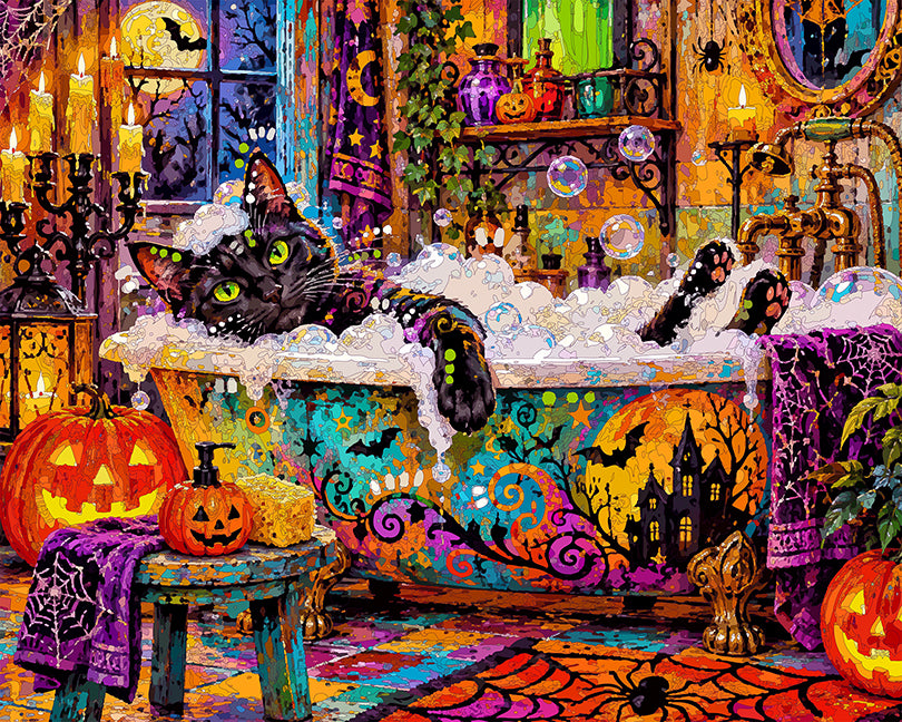 The Enchanted Black Cat Bath Mini Print (Ltd. Edition) (100926)