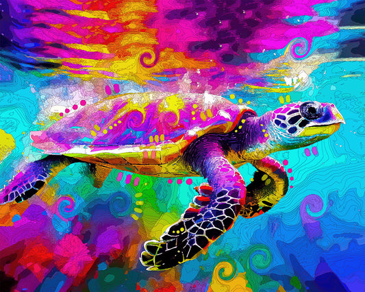 The Endangered Hawksbill Sea Turtle Mini Print (Ltd. Edition) (071525)