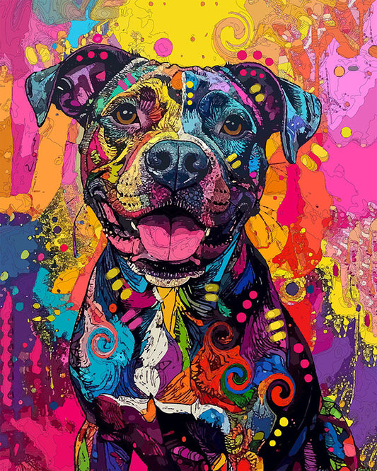 The Excited Splash Pittie Mini Print (Ltd. Edition) (033126)
