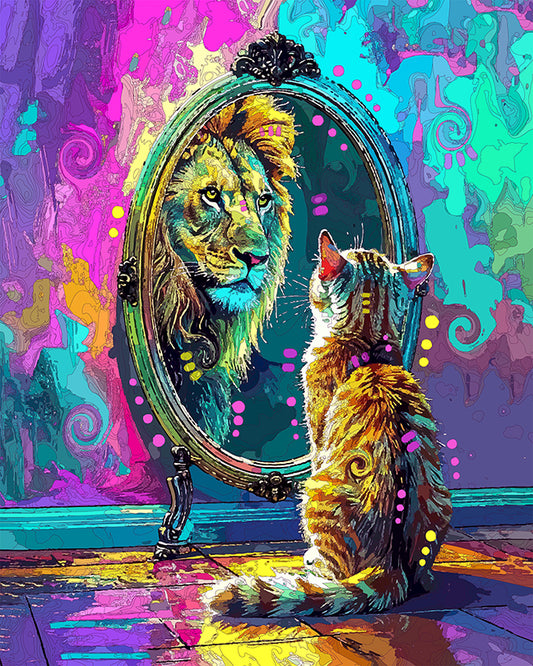The Expected Reflection Cat Mini Print (Ltd. Edition) (042326)