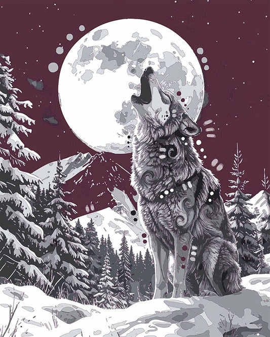 The February Snow Moon Wolf Mini Print (Ltd. Edition) (020926)