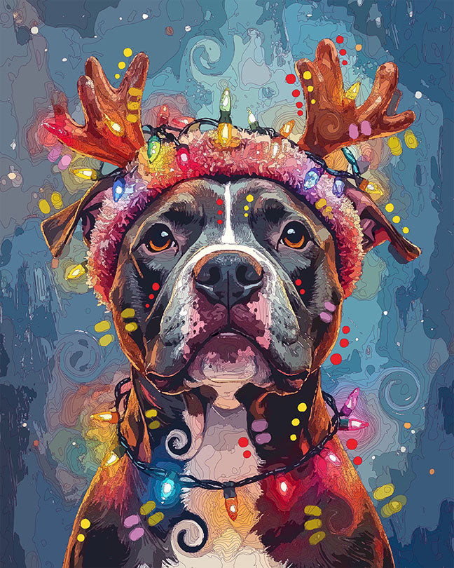 The Festive Lights Pittie Mini Print (Ltd. Edition) (121125)