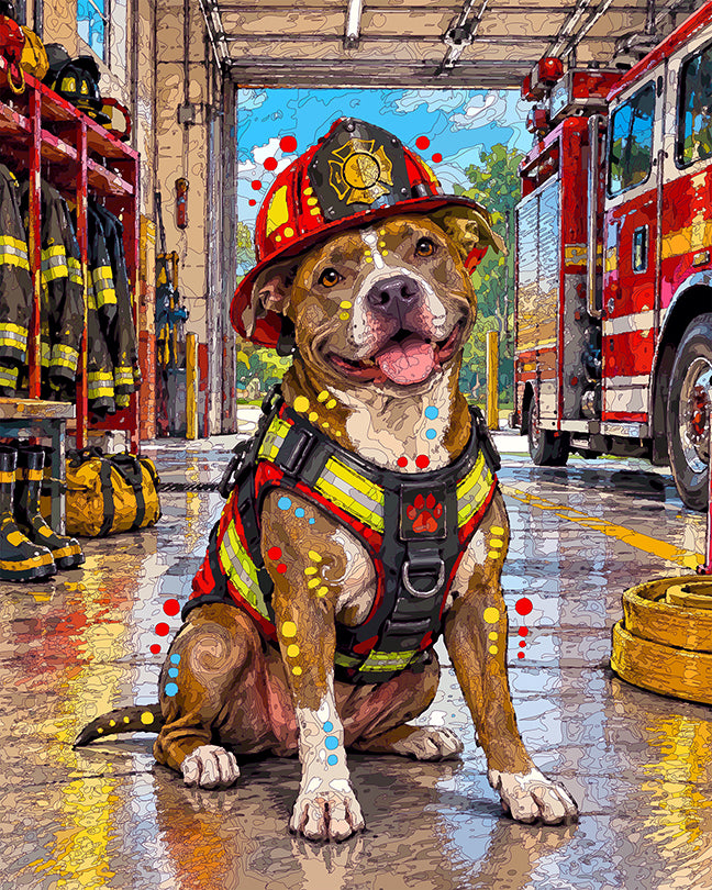 The Firehouse Mascot Pittie Mini Print (Ltd. Edition) (092126)
