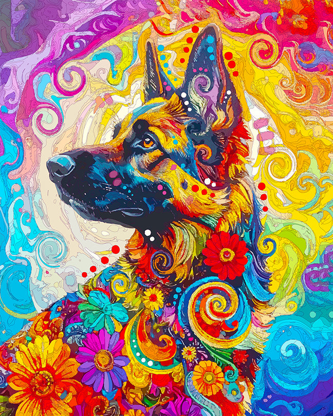 The Floral Look Back Shep Mini Print (Ltd. Edition) (100925)