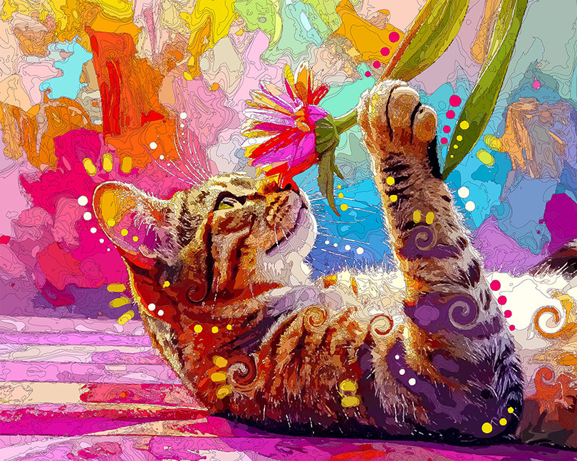 The Flower Dazed Tabby Mini Print (Ltd. Edition) (090925)