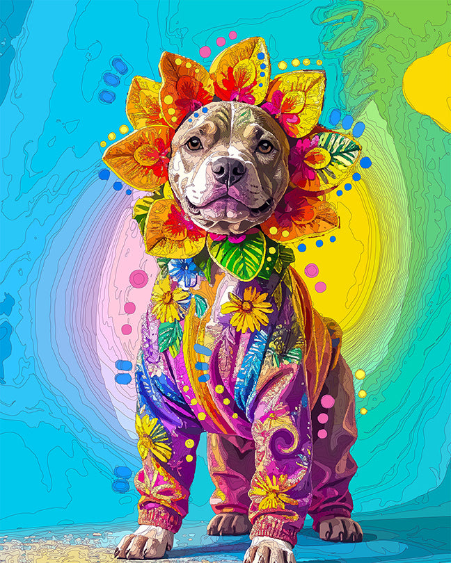 The Flower Suit Pittie Mini Print (Ltd. Edition) (042326)