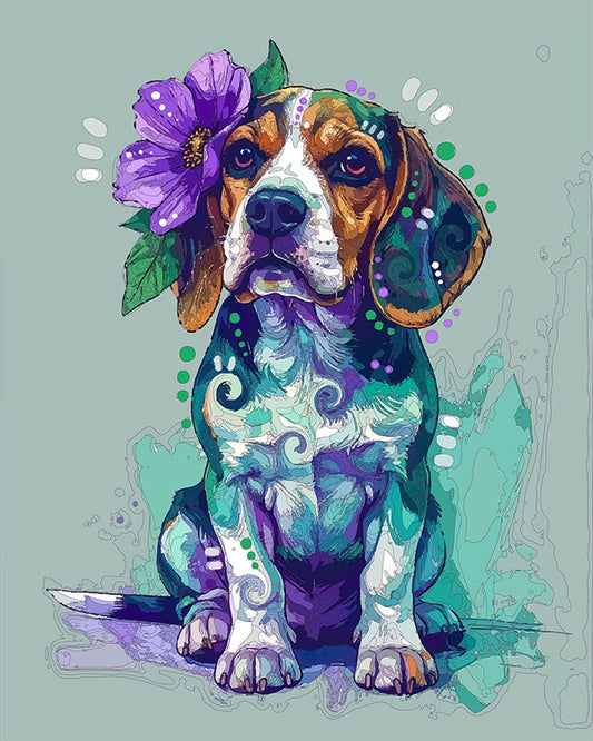 The Flower Tucked Beagle Mini Print (Ltd. Edition) (012126)