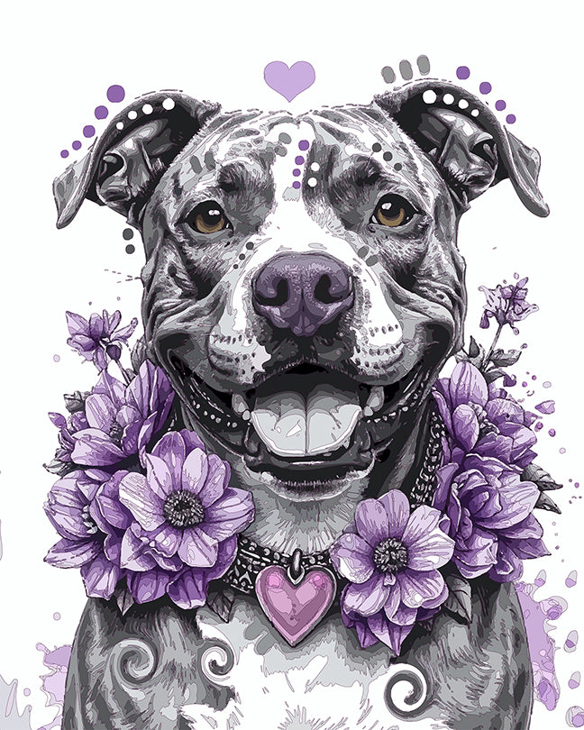 The Flower Wrap Pittie Mini Print (Ltd. Edition) (092225)