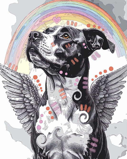 The Fly Away Rainbow Pittie Mini Print (Ltd. Edition) (022426)