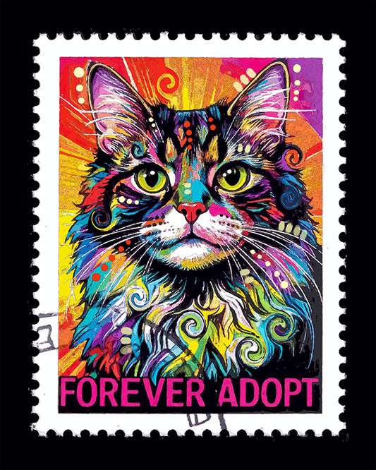 The Forever Adopt Postal Cat Mini Print (Ltd. Edition) (103125)