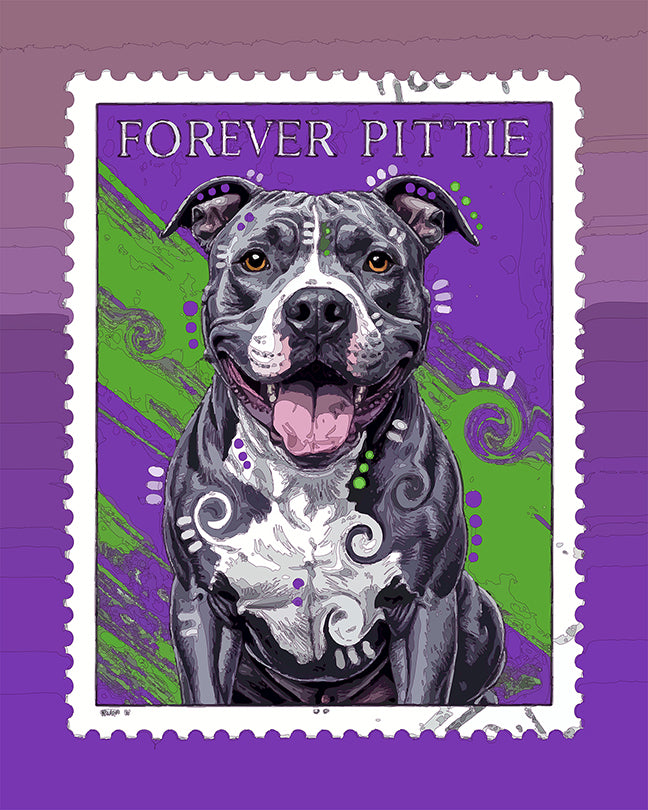 The Forever Pittie Postage Mini Print (Ltd. Edition) (010526)