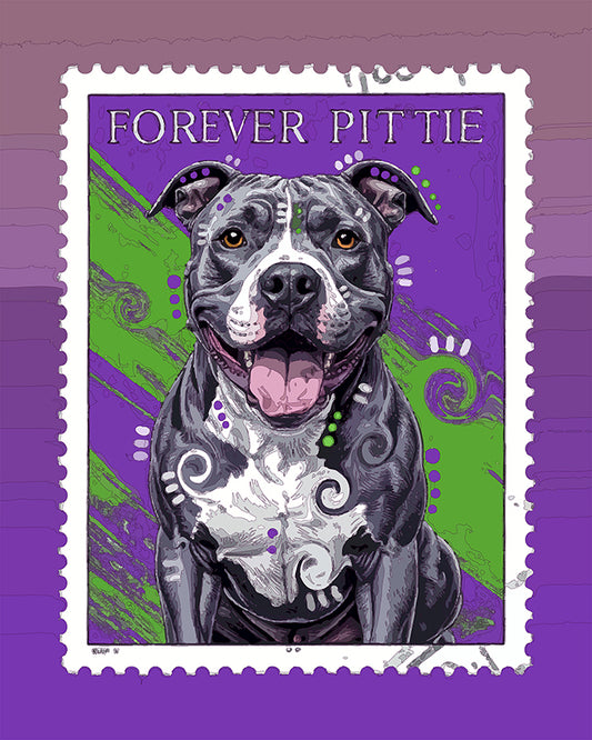 The Forever Pittie Postage Mini Print (Ltd. Edition) (010526)